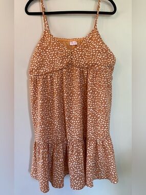 Pink Lily Women’s Ruffle Bottom Spot Print Spaghetti-Strap Sundress